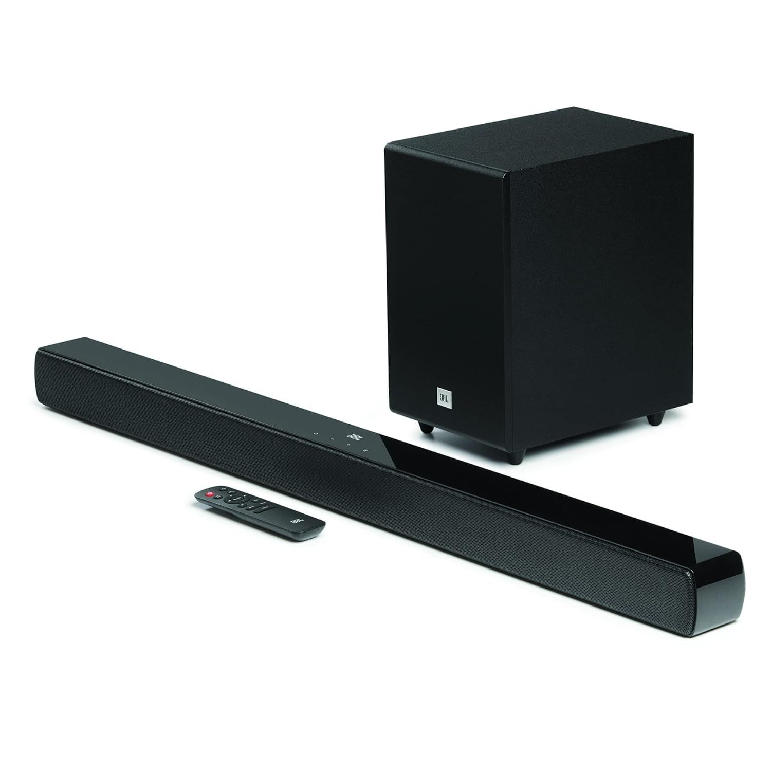 JBL Cinema SB140, Dolby Digital Soundbar with Wired Subwoofer for Extra Deep Bass, 2.1 Channel Home Theatre with Remote, HDMI ARC, Bluetooth & Optical Connectivity (110W)