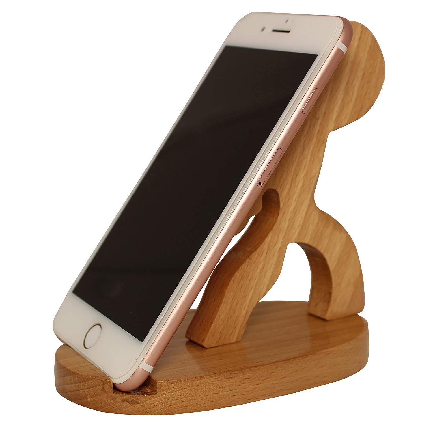 BROTHERSKART Wooden Mobile Cell Phone Stand Holder for All Type of Smartphones and Tabs Brown