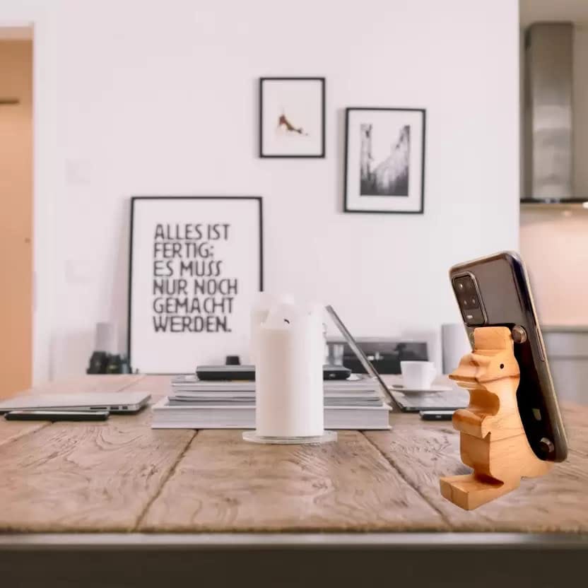 Brotherskart Wooden Smartphone Desk Holder Compatible with iPhone & Android Phone | Lightweight, Easy to Assemble & Carry