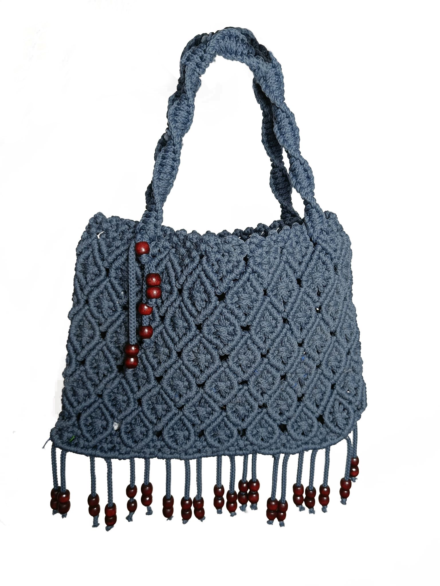 Royal style Handwork Macrame Sling Bag with wooden beed work