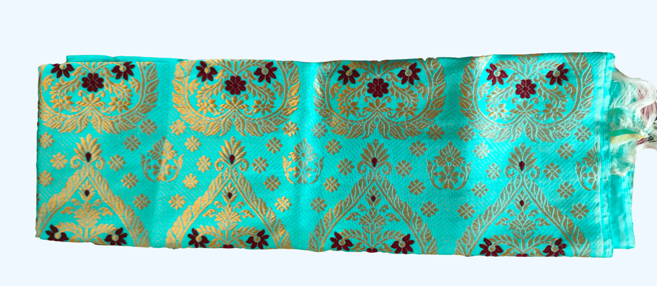 Paat Mekhela chadar (Light Blue color)