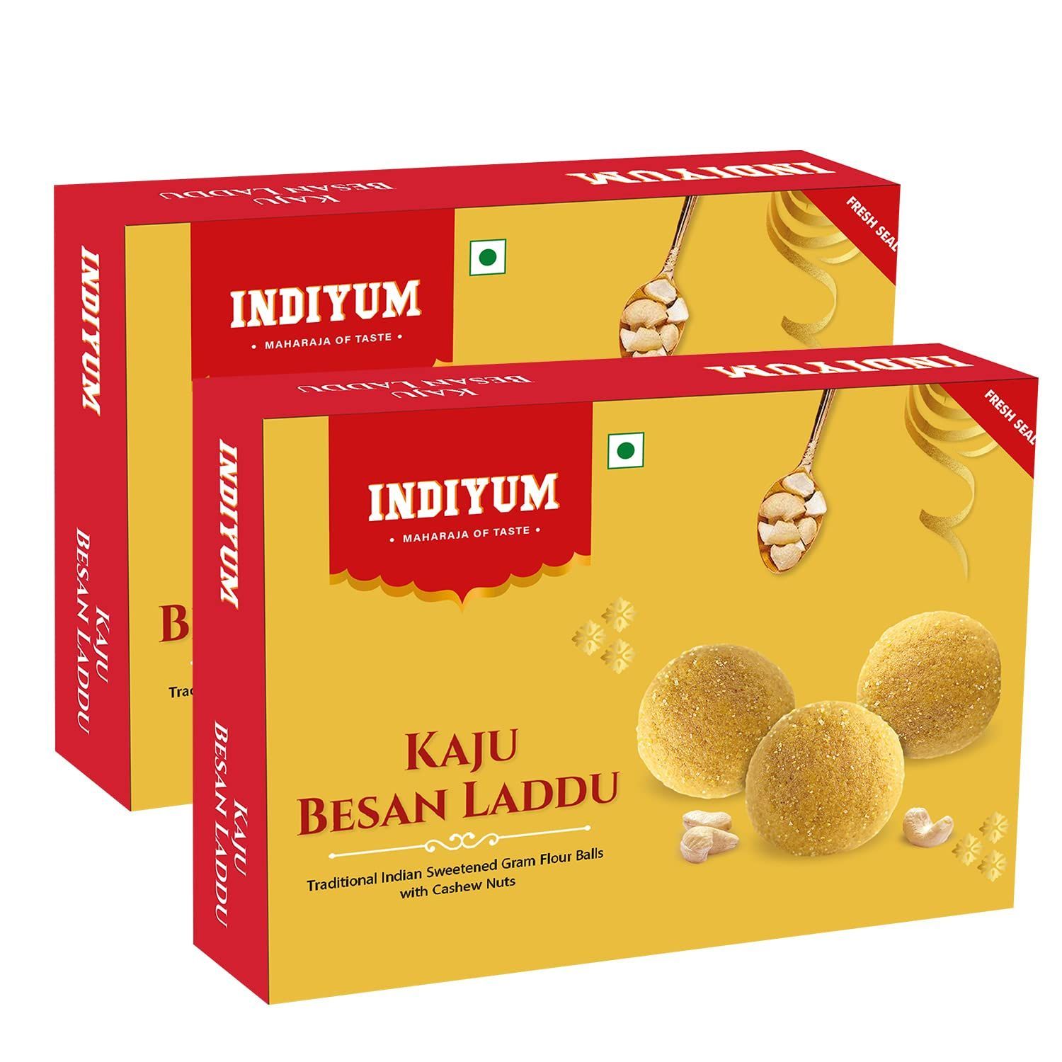 Indiyum Indian Sweet Kaju Besan Laddu 400g Pack Of 2