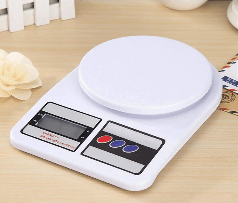 Digital Kitchen Weighing Machine/Multipurpose use Electronic Weight Scale With Back Lite LCD Display/Model SF 400 Capacity 10 kg White Colour