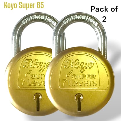 Koyo Super 65 mm 7 Lever  Brass Padlock With 3 Brass Keys (Pack of 2) | Shop Koyo Locks