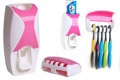 Toothpaste Dispenser & Tooth Brush With Toothbrush pack of 2