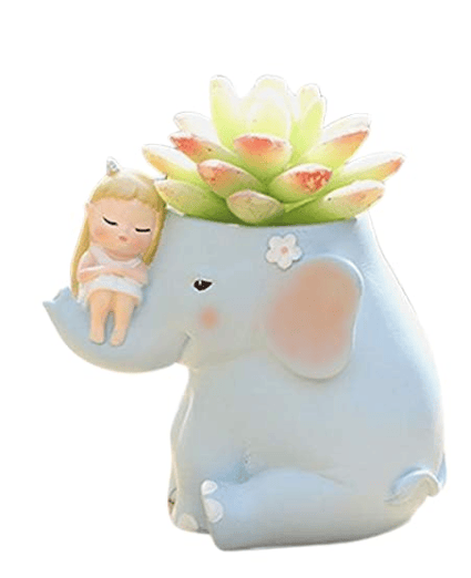 VINDHYA Resin Pot Baby Elephant Design Resin Succulent Pots Resin Planter Succulent Pot Succulent Indoor and Outdoor