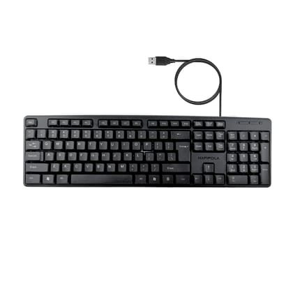 HAPIPOLA Keyboard Force Wired Multimedia Keyboard | Wired USB Supportive Keypad Slim Keystrokes Durable Design Length Cord