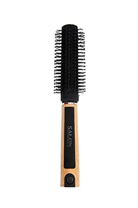 ROUND WOODEN HANDLE BROWN PROFESSIONAL HAIR BRUSH