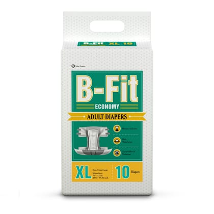 B-FIT Adult Diaper Economy Tape Style Adult Diapers - XL (10 Pieces)