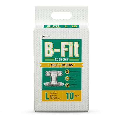 B-FIT Economy Tape Style Adult Diapers - L (10 Pieces)