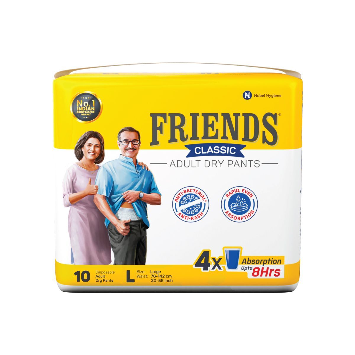 FRIENDS Classic Diaper Pull Ups Pants Adult Diapers - L (10 Pieces)