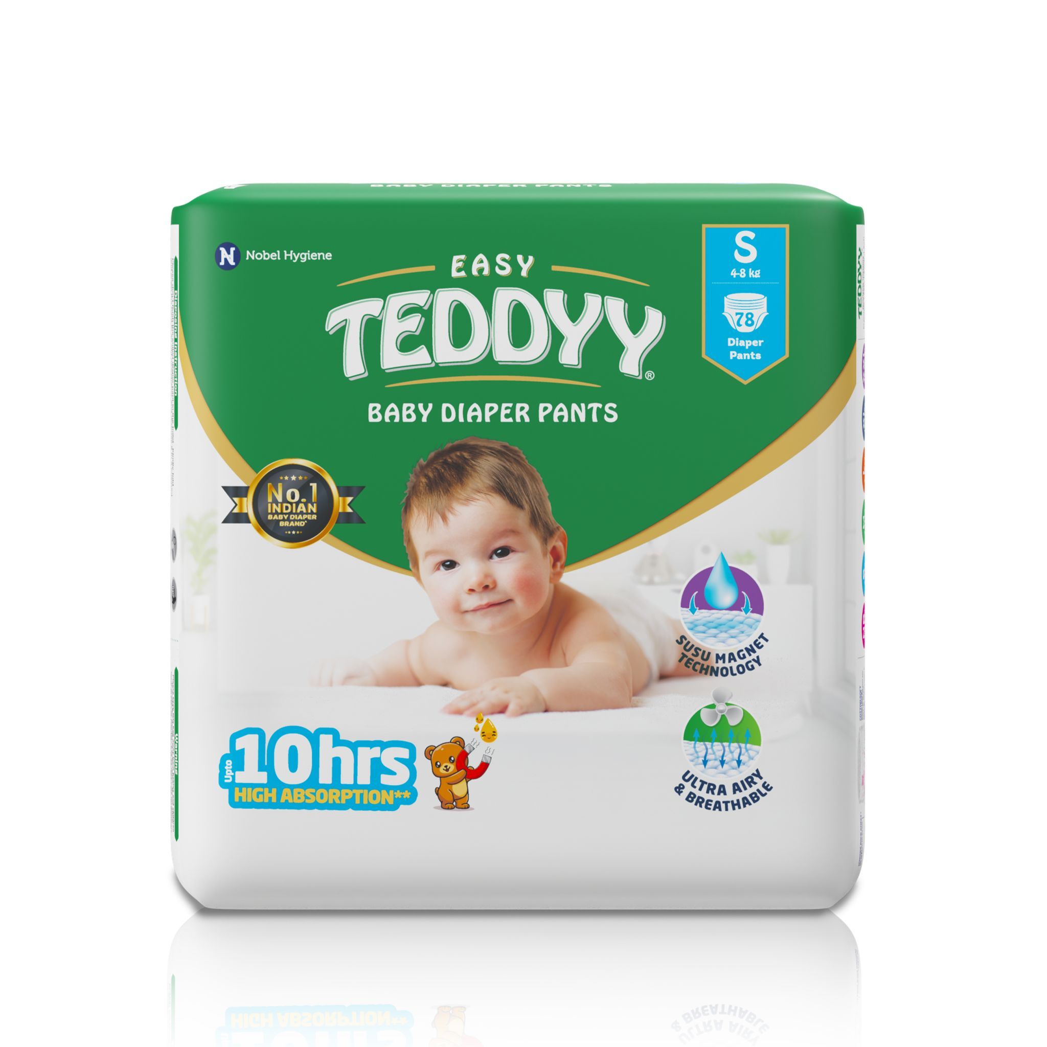 TEDDYY Baby  Baby Diapers Pants Easy Small 78 Count (Pack of 1)