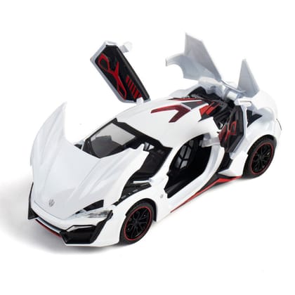 KTRS ENTERPRISE 1:24 Alloy Metal Pull Back Die-cast Car Model Car Pull Back car Super car with Openable Doors with Sound and Light Doors & Light Music Boys Toys for Kids (Laikan Super running)