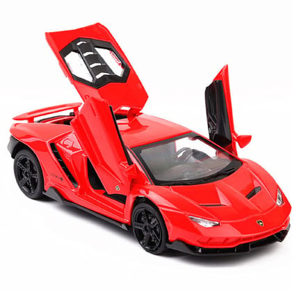 KTRS ENTERPRISE 1:24 Alloy Metal Pull Back Die-cast Car Model Car Pull Back car Super car with Openable Doors with Sound and Light Doors & Light Music Boys Toys for Kids (LeMBORGHINI)