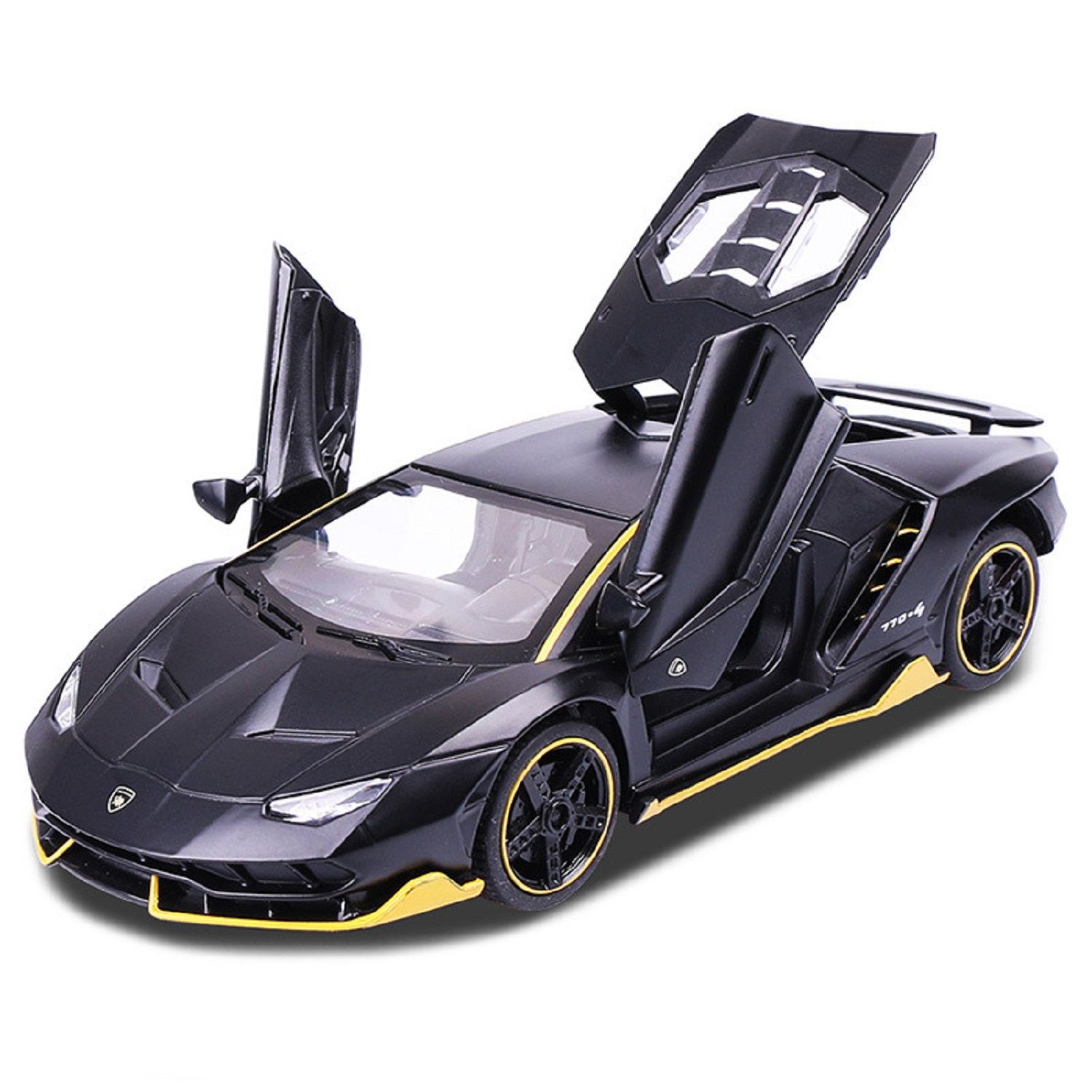 KTRS ENTERPRISE 1:24 Alloy Metal Pull Back Die-cast Car Model Car Pull Back car Super car with Openable Doors with Sound and Light Doors & Light Music Boys Toys for Kids (LeMBORGHINI)