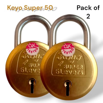 Koyo Super 50 mm 7 lever Brass Padlock With 3 brass Keys | Shop Koyo Locks