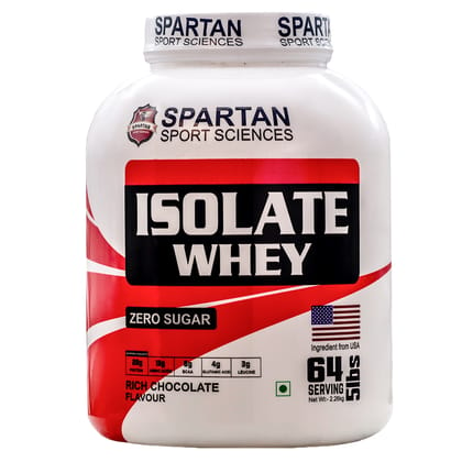 SPARTAN SPORT SCIENCES Isolate Whey Protein Powder Supplement with 28g Protein, 13g EAA, 6g BCAA, 4g Glutamic Acid for Men & Women