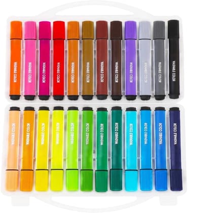 KTRS ENTERPRISE 24 Pcs Washable Water Color Pen Set for Coloring, Painting, Drawing, Decorating, Sketching, Card Making, Art & Craft Set, Ideal gift for Kids & Adults (Pack of 24 Pcs, Multicolor)