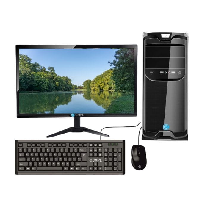 CMPL Silver i3 Desktop -12100 | 12th Gen | 4 Cores | B660 Chipset | Windows 11 Professional | 8GB RAM Expandable to 64GB | 1TB HDD + 512GB SSD | Tower Form Factor | 21.5" IPS Monitor | 1920x1080 Resolution | 1-Year On-Site OEM Warranty