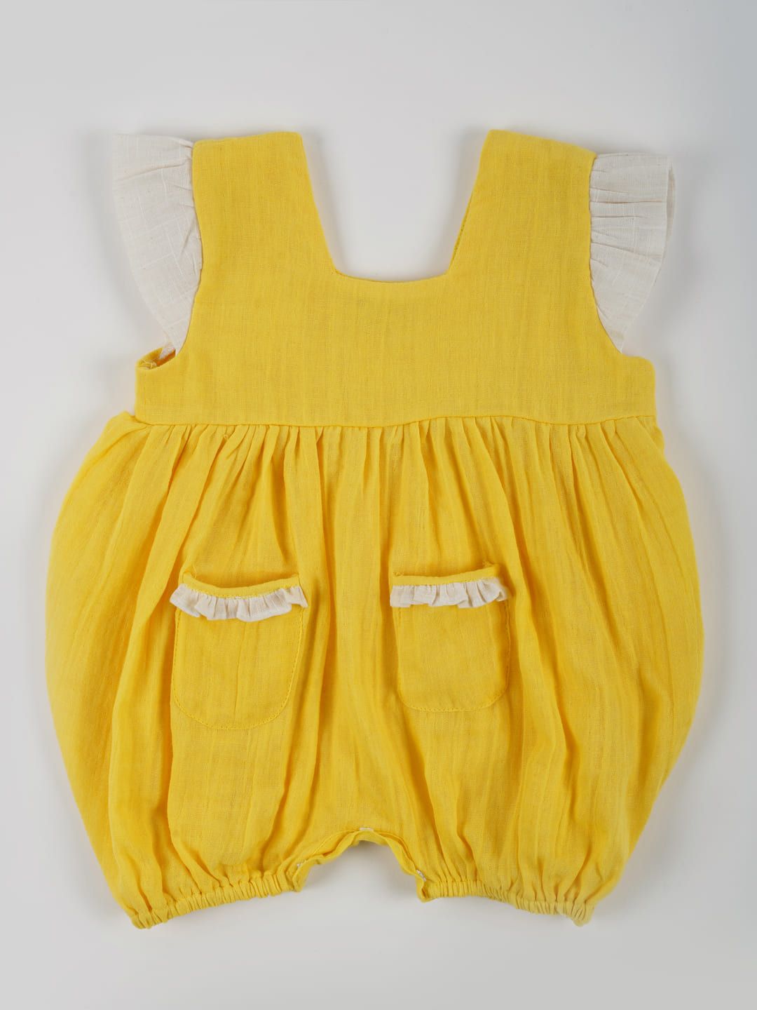 Double Cotton Yellow Frill Onesie