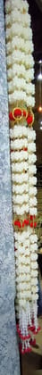 Artificial garlands with bell pack of 2| White | Size – 16 x 26 Inches |Mogra Jasmin