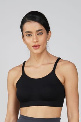 COTTON BRA MOULDED BLACK