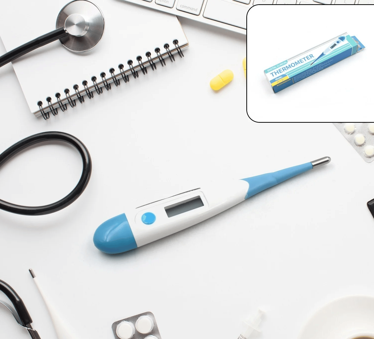 Thermometer for Adults, Child With LCD Backlight Display & Thermometer Cover Thermometer for Fever