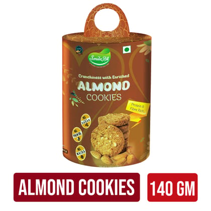 SMILE ALL Crunchiness with enriched ALMOND COOKIES |Protein Rich & High Fibre|140 gm, Pack of 1