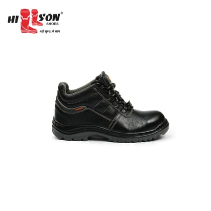 Hillson Steel Toe PVC Safety Shoe (Black, Grey, S1, Size 7)