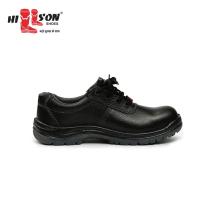 Hillson Steel Toe Leather Safety Shoe (Black, S2, Size 6)