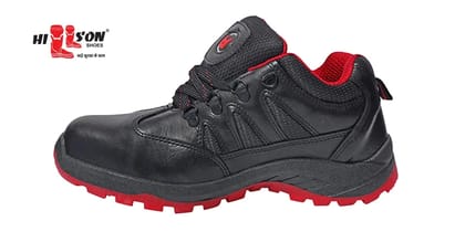 Hillson Steel Toe Synthetic Leather Safety Shoe (Red, S1, Size 9)