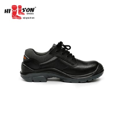 Hillson Steel Toe Leather Safety Shoe (Black, S1, Size 10)