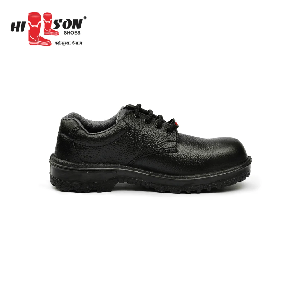 Hillson Steel Toe Leather Safety Shoe (Black, S1, Size 6)