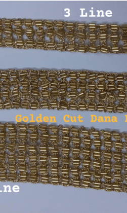 6 line Golden cutdana Border for Dupatta