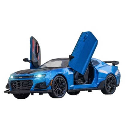 KTRS ENTERPRISE 1:24 Alloy Metal Pull Back Die-cast Car Model Car Pull Back car Super car with Openable Doors with Sound and Light Doors & Light Music Boys Toys Kids (Chevrolet Camaro)