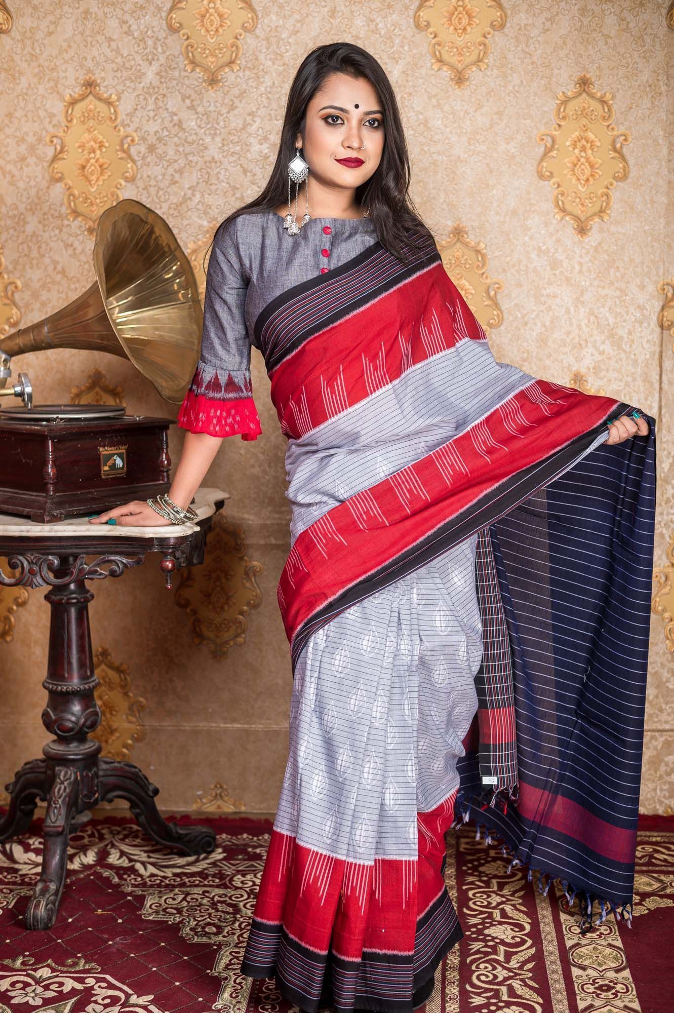 Orissa Khandua Cotton Saree with  - Atulya Karigari