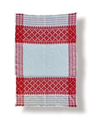 Cotton Gamosa with Red Floral Design