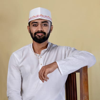 White Embroidered Topi