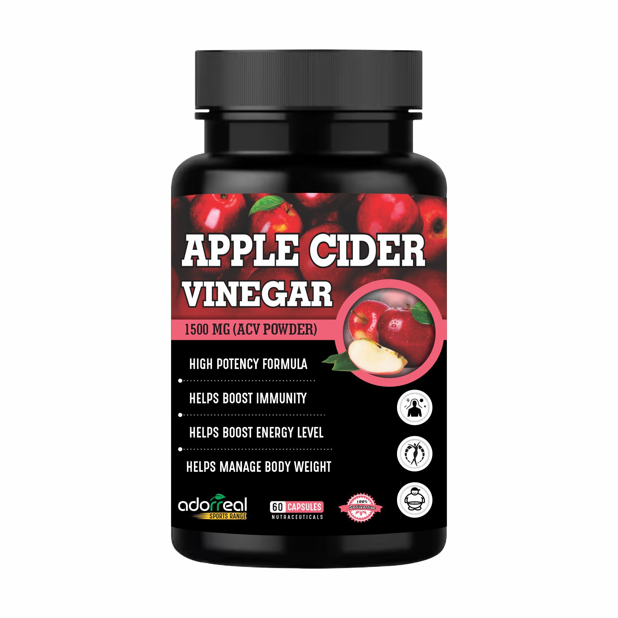 Adorreal Apple Cider vinegar Capsules -60 Nos