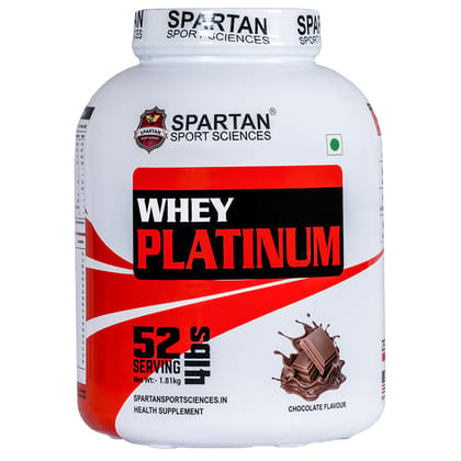 SPARTAN SPORT SCIENCE Whey Platinum Protein Powder Concentrate Supplement with 24g Protein, 12g EAA, 5g BCAA, 4g Glutaine Acid for Men & Women