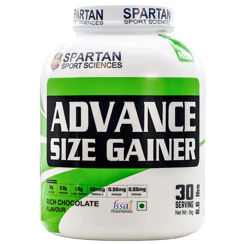 SPARTAN SPORT SCIENCES Advance Size Gainer | Muscle Mass & Weight Gainer Powder with Highest Protein and Carbohydrates with 13 Multivitamins & Minerals for Men & Women