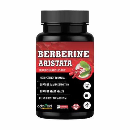 Adorreal Berberine  Extract Capsules | 60 Capsules | Supports Metabolism, Blood Sugar, and Digestive Health