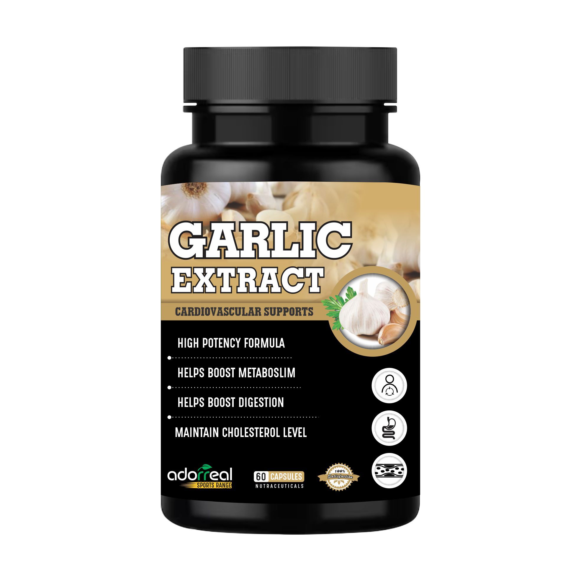 Adorreal Garlic Extract |60 Capsules| Supports Healthy Cholesterol Levels