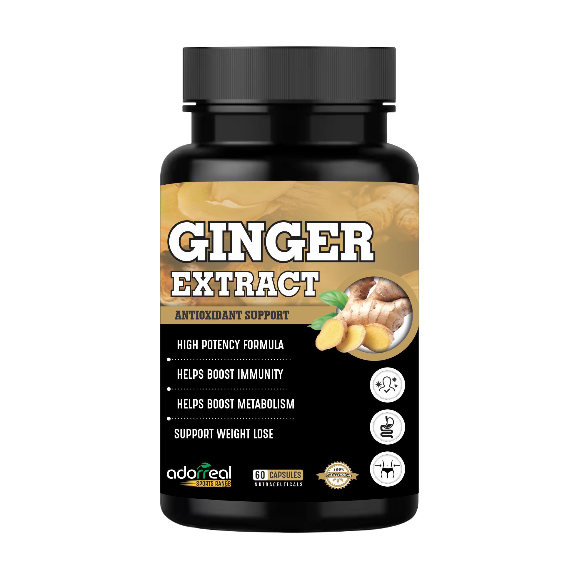 Adorreal Ginger Extract | 60 capsules | Promotes Healthy Immune System Health