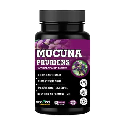 Adorreal Mucuna Pruriens 60 Capsules Supports Healthy Mood,Aids in Muscle Growth