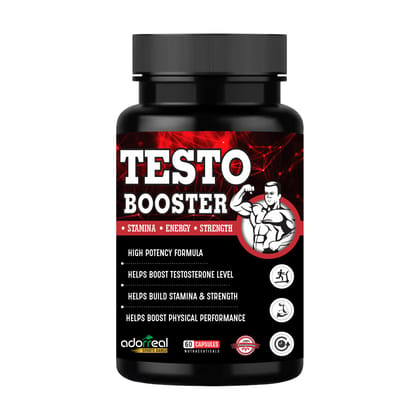 Adorreal Testo Booster 60 Capsules for Healthy Testosterone Levels,Enhances Muscle Strength and Growth