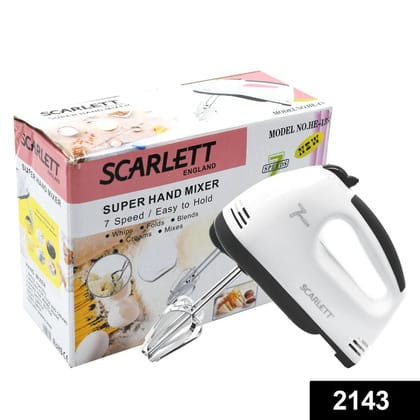 Scarlett Electric 7 Speed Hand Mixer with 4 Pieces Stainless Blender, Bitter for Cake/Cream Mix, || Beater for Cake