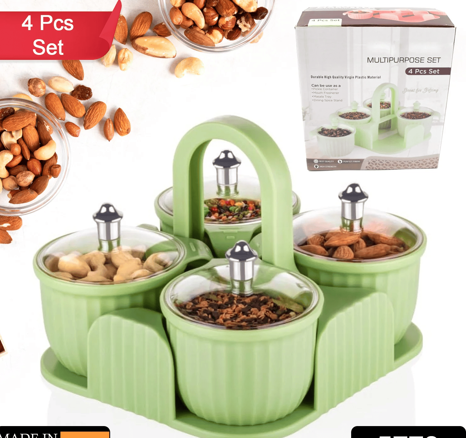 Multipurpose Plastic Storage Container Set: Kitchen Jars, Spices, Cookies