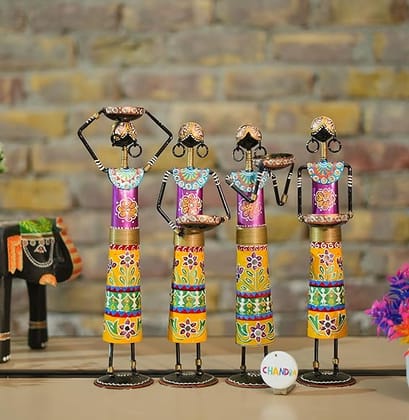 CHANDRA Craft House Handmade musician set metal showpiece for home decor, table decor and gifts-4 piece