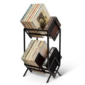 MODERN VINYL Record Holder - Matte Black Metal - 160-200 LP Storage - Simple, Quick Assembly - Vinyl Display, Storage - High-